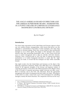 the anglo-american board of directors and the german supervisory