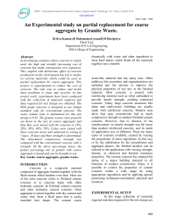 An Experimental study on partial replacement for coarse