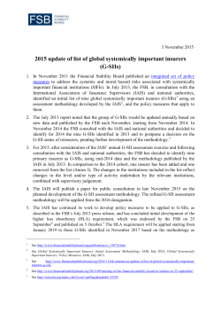 2015 update of list of global systemically