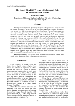 The Use of Diesel-Oil Treated With Inorganic Salt As an