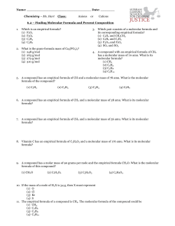 6.2 WS Find Molecular Formula And Percent Composition