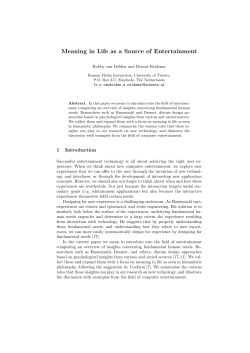 Meaning in Life as a Source of Entertainment