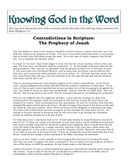 The Prophecy of Jonah - Knowing God in the Word