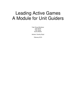 Leading Active Games A Module for Unit Guiders