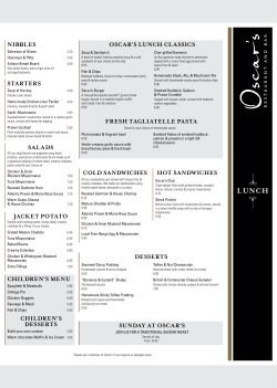 LUNCH - Oscars &ndash; Abbey house