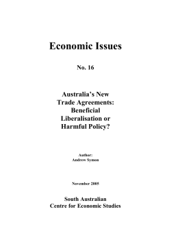 Australia`s New Trade Agreements