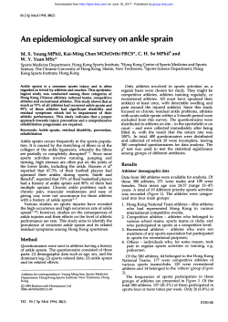 An epidemiological survey on ankle sprain