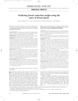 Predicting breast reduction weight using the mass of