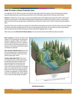 HOW TO Locate a Stream Protection Zone