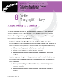 Responding to Conflict - Good Governance for School Boards