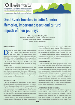 Great Czech travelers in Latin America Memories, important aspects