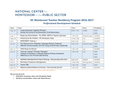 Professional Development Schedule
