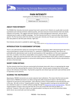 pain intensity - Assessment Center