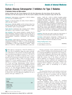 Sodium&ndash;Glucose Cotransporter 2 Inhibitors for Type 2 Diabetes