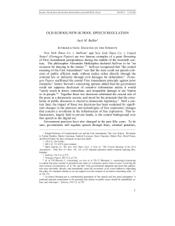 Old School New School Speech Regulation
