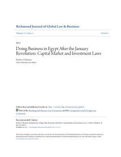 Doing Business in Egypt After the January Revolution: Capital