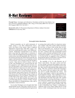 Thoroughly Modern Manchukuo - H-Net