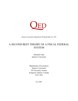 a second best theory of a fiscal federal system
