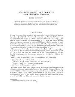 MEAN FIELD MODELS FOR SPIN GLASSES: SOME OBNOXIOUS