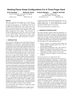 Ranking Planar Grasp Configurations For A Three