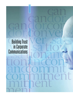 Candor, Conversation, and Commitment: Building Trust in Corporate