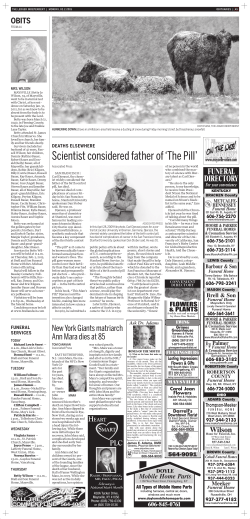 Scientist considered father of `The Pill`