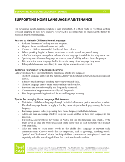 Supporting Home Language Maintenance