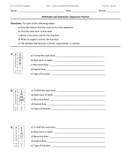 Sequences WS1 - Cobb Learning