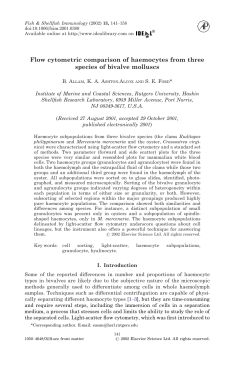 Flow cytometric comparison of haemocytes from three species of