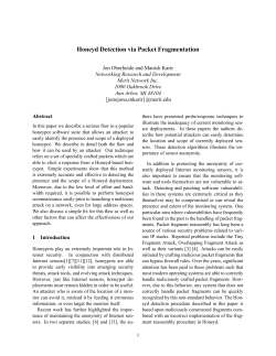 Honeyd Detection via Packet Fragmentation