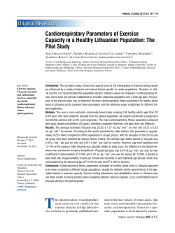 Cardiorespiratory Parameters of Exercise Capacity in a Healthy