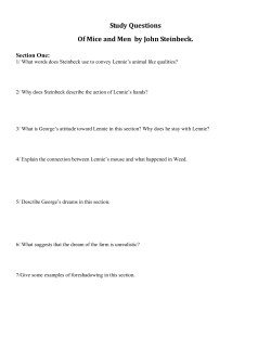 Study Questions Of Mice and Men by John Steinbeck.