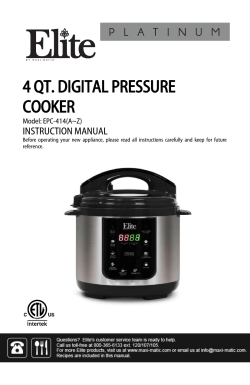 4 QT. DIGITAL PRESSURE COOKER