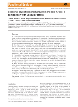 Seasonal bryophyte productivity in the subArctic: a comparison with