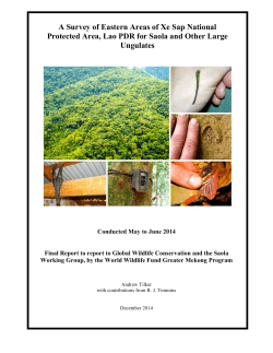 A Survey of Eastern Areas of Xe Sap National Protected Area, Lao