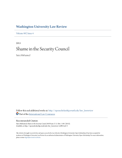 Shame in the Security Council - Washington University Open