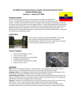 ALS 2984 Environmental Science, Health, and South American