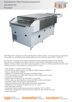 3ES-PROII-WF is designed as inline photopolymer plate washing