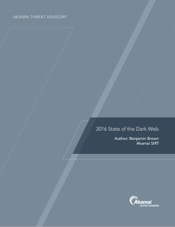 2016 State of the Dark Web | Akamai