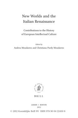 New Worlds and the Italian Renaissance - Hal-SHS