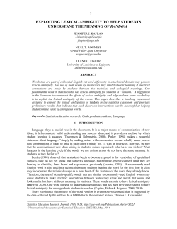 Exploiting Lexical Ambiguity to Help Students