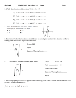 Algebra II HOMEWORK: Worksheet 3.4