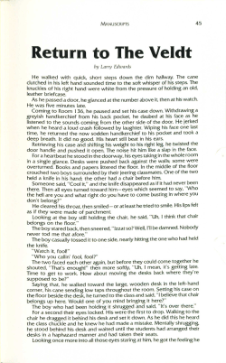 Return to the Veldt - Digital Commons @ Butler University