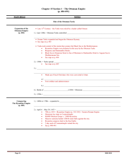 Chapter 15 Section 1 &ndash; The Ottoman Empire (p. 484-491)