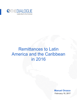 Remittances to Latin America and the Caribbean in 2016