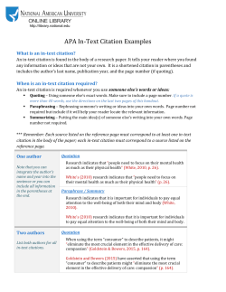 APA In-Text Citation Examples