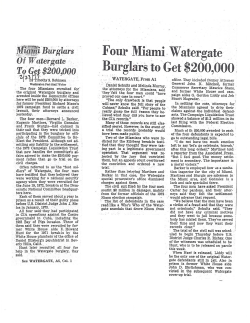 Four Miami Watergate Burglars to Get $200,000