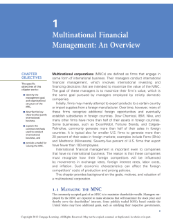 Multinational Financial Management: An Overview