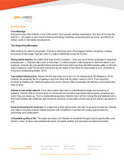 Key Messages Core Message Everyone knows that Orlando is one