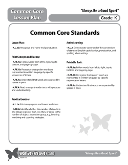 Common Core Standards - WonderGroveLearn.com